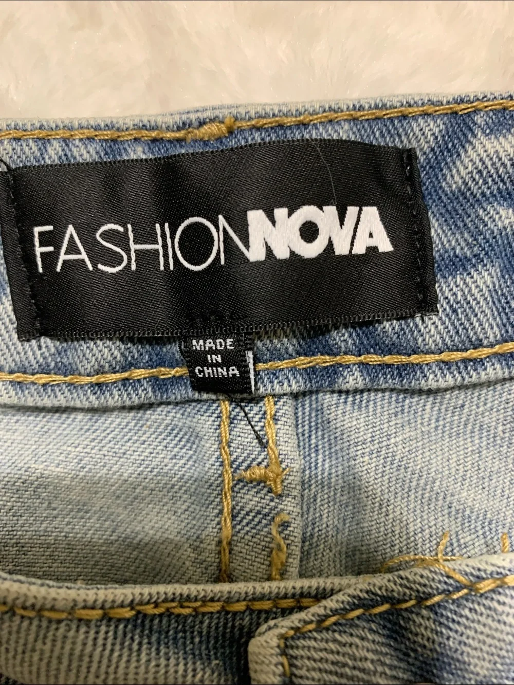 Fashion Nova Light Blue Ripped Men's Denim Shorts
